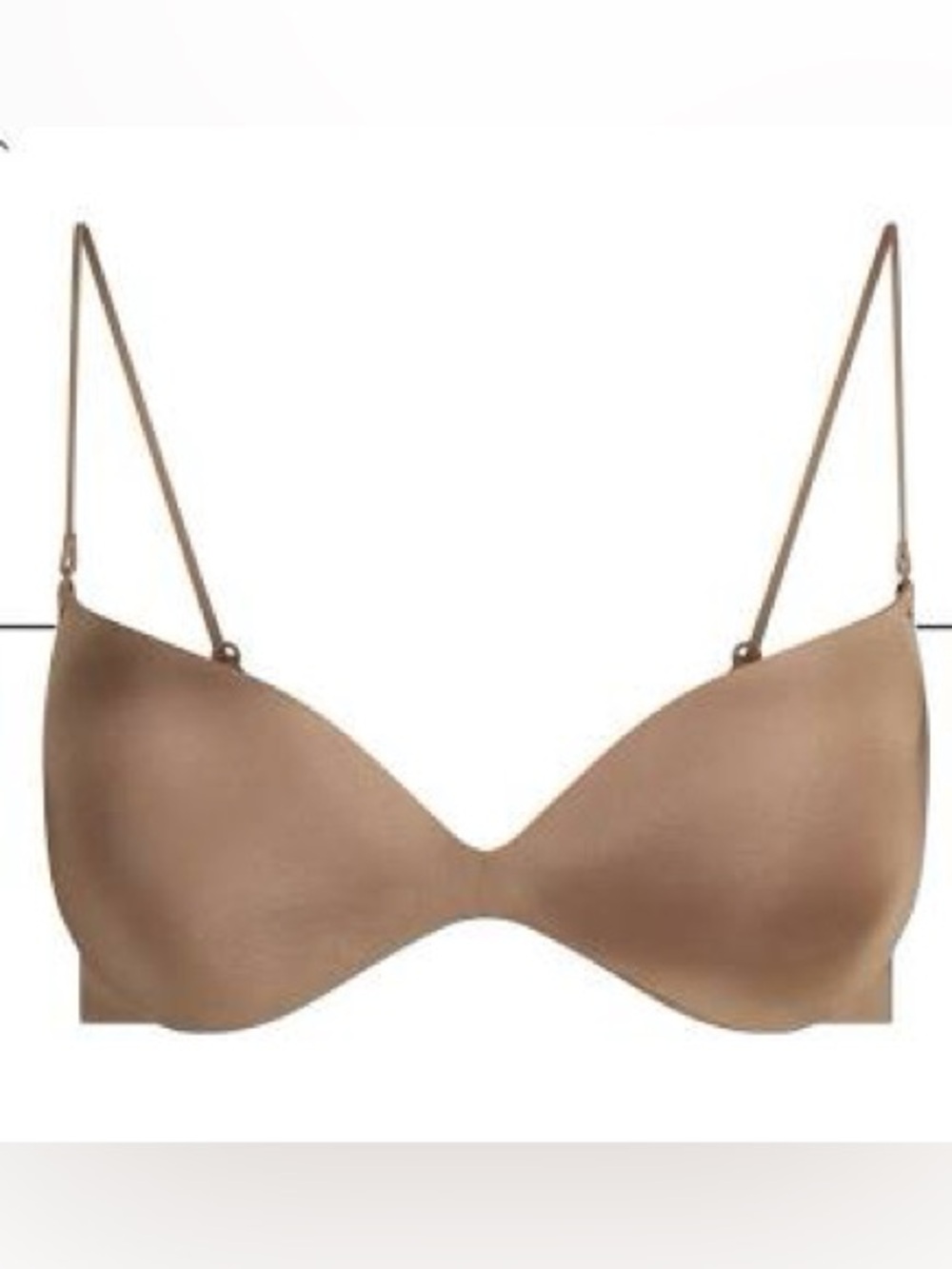 SKIMS Wireless foam lightly lined plunge Micro Strap Bra —clay size 40C NWT